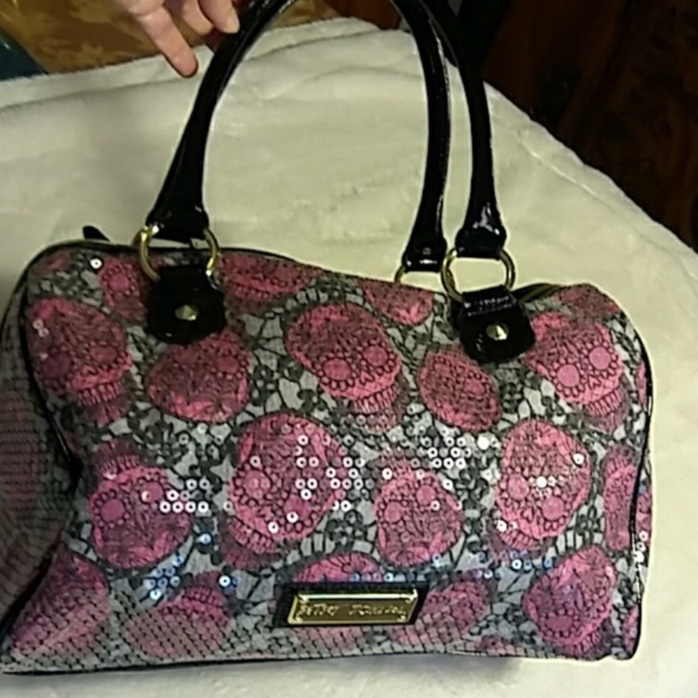 Betsy Johnson sequin skull purse